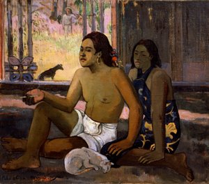 Nie działa Nie działa. Tahitanie w pokoju, 1896. autorstwa Paul Gauguin