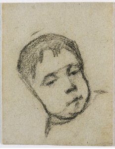 Emil Gauguin jako dziecko, Głowa na poduszce autorstwa Paul Gauguin