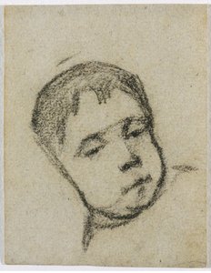 Emil Gauguin jako dziecko, Głowa na poduszce, c. 1875-1876. autorstwa Paul Gauguin