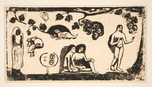 Kobiety, Zwierzęta i Liście [Kobiety, Zwierzęta i Liście] autorstwa Paul Gauguin
