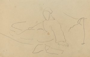 Postać siedząca na ziemi [recto] autorstwa Paul Gauguin