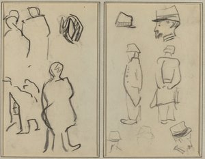 Studia figurowe; Studia Żołnierzy [verso] autorstwa Paul Gauguin