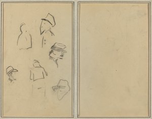 Cztery głowy i dwie postacie [verso] autorstwa Paul Gauguin