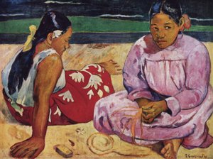 Francuski: Femmes de Tahiti, ou Sur la plage Tahitańskie kobiety na plaży autorstwa Paul Gauguin