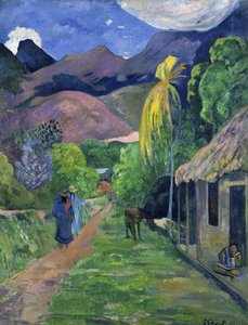 Francuski: ulica Rue de Tahiti w Tahiti autorstwa Paul Gauguin