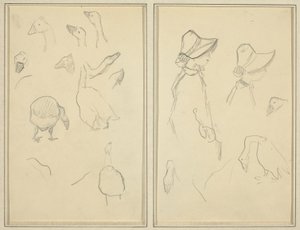 Gęsi; Dziewczyny w czepkach, gęsi [odbyt] autorstwa Paul Gauguin