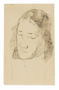 Głowa kobiety z Tahiti (recto), szkice szczegółów anatomicznych (verso) autorstwa Paul Gauguin