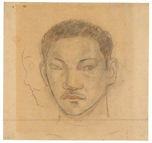 Głowa Tahitańczyka z profilem drugiej głowy po jego prawej stronie autorstwa Paul Gauguin