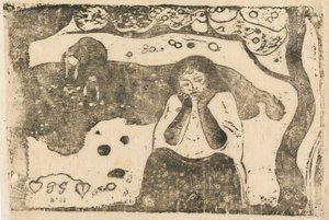 Ludzki smutek Miseres humaines, w roku 1895 lub później. autorstwa Paul Gauguin