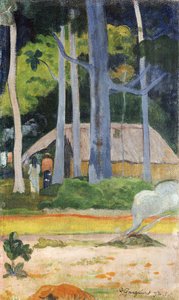 Chatka na drzewach, 1892 autorstwa Paul Gauguin