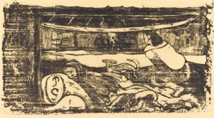 Wnętrze chaty autorstwa Paul Gauguin
