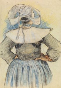La Bretonne, Pont-Aven ok. 1886 r. (kreda na papierze) autorstwa Paul Gauguin