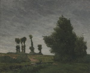 Paisagem com choupos (óleo sobre tela) polonês autorstwa Paul Gauguin