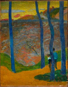 Niebieskie Drzewa. Zdasz, piękna. Błękitne drzewa. Twoja kolej nadejdzie, moja piękność!, 1888. autorstwa Paul Gauguin