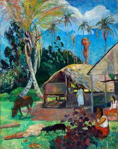 Czarne świnie - Czarne świnie - Gauguin, Paul Eugene Henri (1848-1903) - 1891 - Olej na płótnie - 91x72 - Muzeum Szepmuveszeti, Budapeszt autorstwa Paul Gauguin