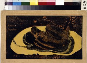 Manao Tupapau (Duch zmarłych czuwa). Grawerowanie Paula Gauguina (1848-1903) autorstwa Paul Gauguin
