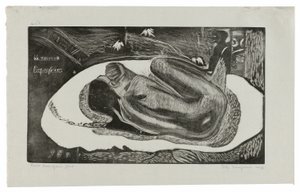 Manao tupapau (Ona myśli o duchu lub Duch myśli o niej), z Noa Noa Suite autorstwa Paul Gauguin