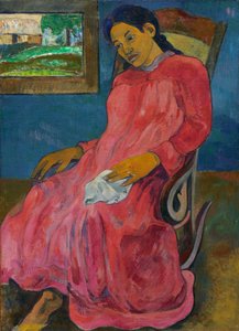 Tahitian:  Faaturuma Melancholic autorstwa Paul Gauguin