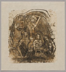 Szopka (Matka Boska z Dzieciątkiem otoczona pięcioma postaciami) autorstwa Paul Gauguin