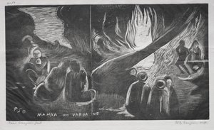 Noe, diabeł mówi Mahna bez złego ducha, 1893-94. autorstwa Paul Gauguin