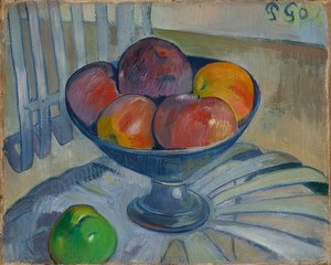 Miska owoców na krześle ogrodowym. około 1890 autorstwa Paul Gauguin