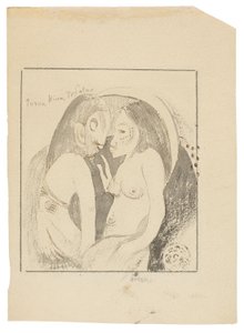 Parau Hina Tefatou (Słowa między Boginią Księżyca a Bogiem Ziemi) autorstwa Paul Gauguin
