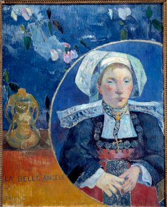 Portret pięknej Angele A Bretonne w tradycyjnym stroju - Portret hotelarza Madame de Satre (1868-1932) w Pont Aven (Pont-Aven) - Obraz Paula Gauguina (1848-1903) 1889 Słońce 0,92 x 0,73 m Paryż, musee d