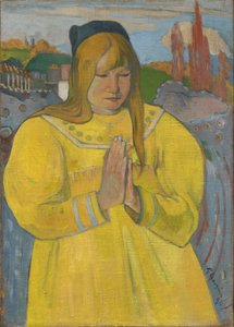 Modląca się bretońska dziewczyna / Młoda chrześcijańska dziewczyna autorstwa Paul Gauguin