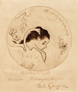 Projekt na talerz - Leda i łabędź autorstwa Paul Gauguin