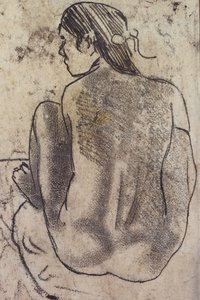 Siedzący Tahitian Nude z tyłu, ok. 1902 r.