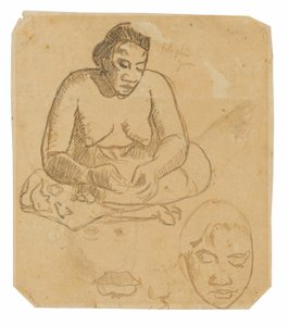 Siedząca Tahitańska Kobieta (rekto); Stojąca Tahitańska Kobieta (verso) autorstwa Paul Gauguin