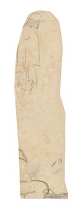 Szkic mężczyzny w kapeluszu i fragment ramienia kobiety autorstwa Paul Gauguin