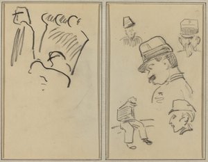 Żołnierski; Czterech żołnierzy i siedząca postać [verso] autorstwa Paul Gauguin