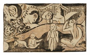 Kochaj, a będziesz szczęśliwy, z Suity późnych rycin drewnianych autorstwa Paul Gauguin