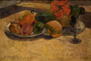 Martwa natura z mango i hibiskusem autorstwa Paul Gauguin