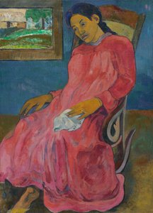 Tahitian:  Faaturuma Melancholic autorstwa Paul Gauguin