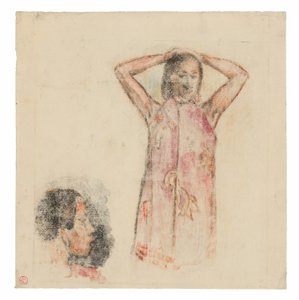 Tahitańska dziewczyna w różowym Pareu autorstwa Paul Gauguin