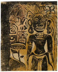 Tahitański Idol, Bogini Hina, 1894-95 autorstwa Paul Gauguin