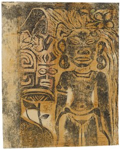 Tahitański Idol, Bogini Hina, 1894-95 autorstwa Paul Gauguin