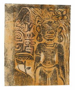 Tahitański bożek — bogini Hina autorstwa Paul Gauguin
