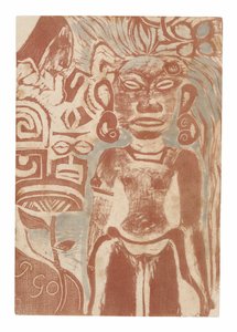 Tahitański bożek - bogini Hina autorstwa Paul Gauguin