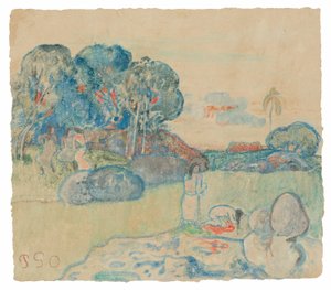 Krajobraz Tahiti autorstwa Paul Gauguin