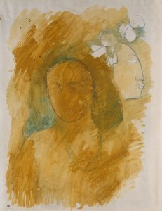 Tahitianische Frau mit bösem Geist autorstwa Paul Gauguin