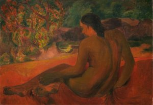 Tahitańska kobieta autorstwa Paul Gauguin