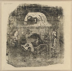 Te Atua (Bogowie) Mały Talerz [verso] autorstwa Paul Gauguin