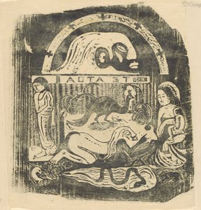 Te Atua The Gods Small Plate [recto], w roku 1895 lub później. autorstwa Paul Gauguin