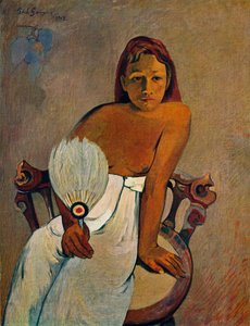 Dziewczyna z wachlarzem, 1902 autorstwa Paul Gauguin