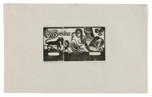 Trzy osoby, maska, lis i ptak, nakrycie głowy dla Le sourire autorstwa Paul Gauguin