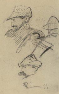 Trzy studia o mężczyźnie w kapeluszu [recto] autorstwa Paul Gauguin