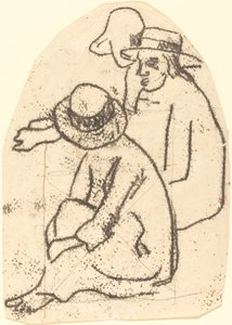 Trzech Tahitańczyków (Studium dla „Siostry Miłosierdzia”) autorstwa Paul Gauguin